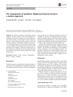 The management of paediatric diaphyseal femoral fractures: a