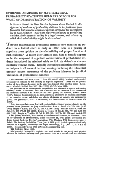 Evidence: Admission of Mathematical Probability Statistics Held