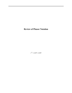 Review of Phasor Notation - University of San Diego Home Pages