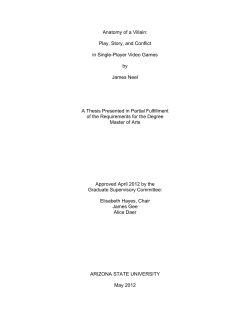 Play, Story, and Conflict in Single