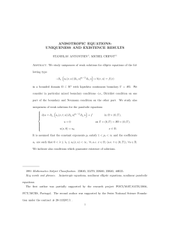 anisotropic equations: uniqueness and existence results