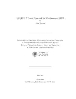 A formal framework for MOdel manageMENT - RiuNet