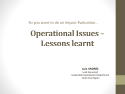 Operational issues - Independent Evaluation Group