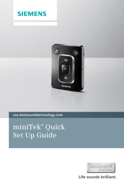 miniTek&reg; Quick Set Up Guide