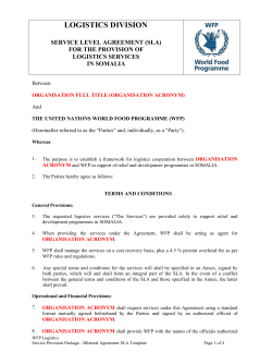 SLA - Logistics Cluster