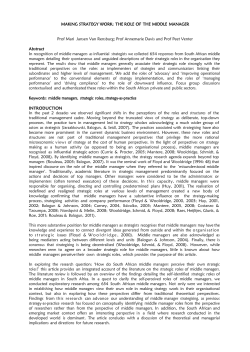 MAKING STRATEGY WORK: THE ROLE OF THE MIDDLE