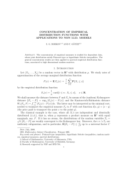 CONCENTRATION OF EMPIRICAL DISTRIBUTION FUNCTIONS