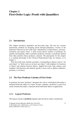 First-Order Logic: Proofs with Quantifiers