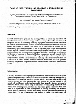 CASE STUDIES: `THEORY AND PRACTICE IN