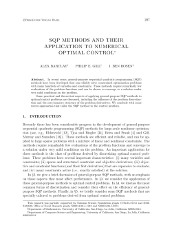 sqp methods and their application to numerical optimal control