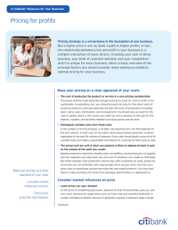 Pricing for profits