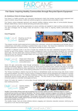 Fair Game- Inspiring Healthy Communities