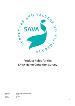 Product Rules for the SAVA Home Condition Survey