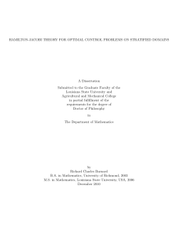 HAMILTON-JACOBI THEORY FOR OPTIMAL CONTROL