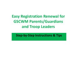 Easy Registration Renewal for GSCWM Parents/Guardians and