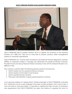 GLICO PENSIONS TRUSTEE HOLDS MAIDEN PENSIONS FORUM GLICO PENSIONS