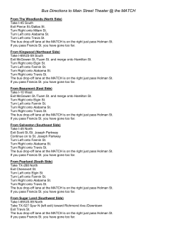 School Bus Directions to the MATCH