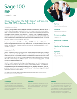 Clients First Makes &ldquo;the Right Choice&rdquo; by Embracing Sage 100 ERP