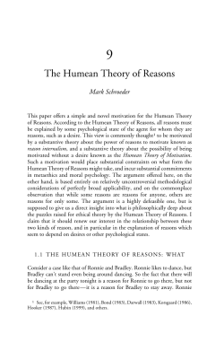 The Humean Theory of Reasons