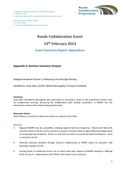 Roads Collaboration Event Agenda
