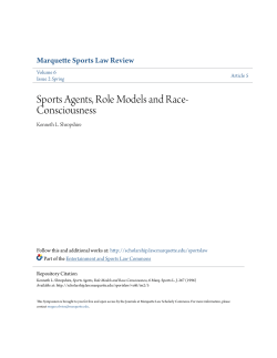 Sports Agents, Role Models and Race
