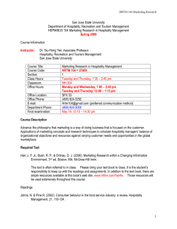 Department of Hospitality Management