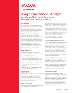 Avaya Operational Analyst