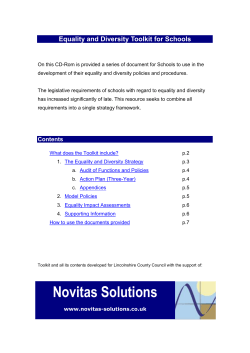 Equality and Diversity for Schools