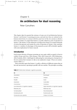 An architecture for dual reasoning