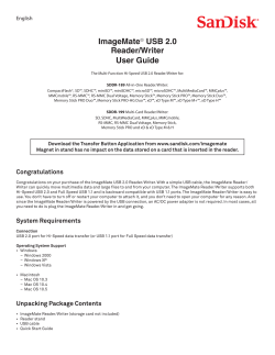 ImageMate&reg; USB 2.0 Reader/Writer User Guide