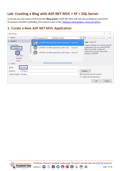 Creating a Blog with ASP.NET MVC