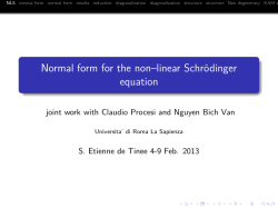 Normal form for the NLS