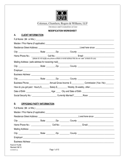 Modification Worksheet