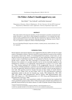 On Fisher&ndash;Zahavi`s handicapped sexy son