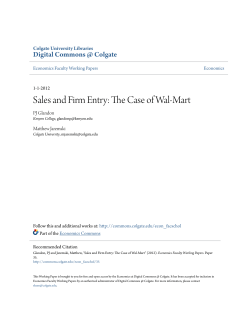 Sales and Firm Entry: The Case of Wal-Mart