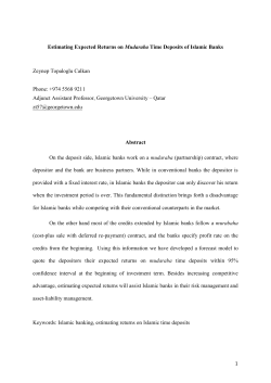 Estimating Expected Returns on Mudaraba Time Deposits of Islamic
