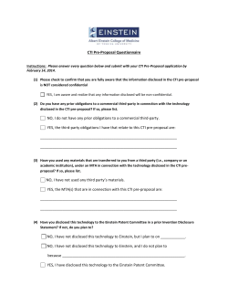 CTI PRE-PROPOSAL