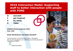 OIVA Interaction Model: Supporting staff to better