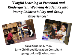 Playful Learning in Preschool and Kindergarten: Weaving