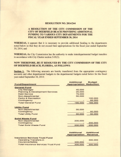 Budget Amendment #2014-1