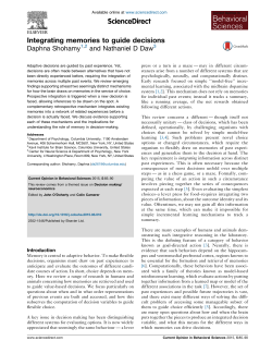 Integrating memories to guide decisions