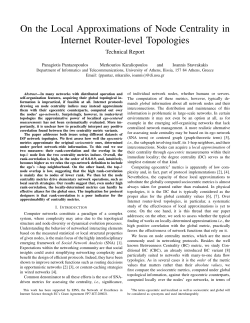 On the Local Approximations of Node Centrality in Internet Router
