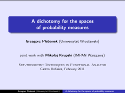 A dichotomy for the spaces of probability measures