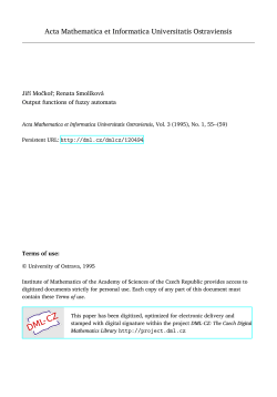 Acta Mathematica et Informatica Universitatis Ostraviensis - DML-CZ