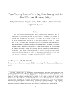 Time-Varying Business Volatility, Price Setting, and the Real Effects