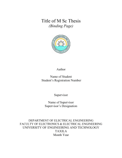 M.Sc. Thesis Template