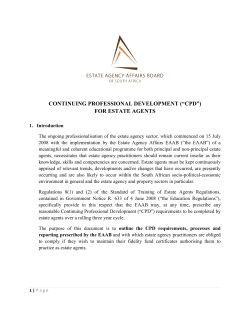 continuing professional development (&ldquo;cpd&rdquo;) for estate agents