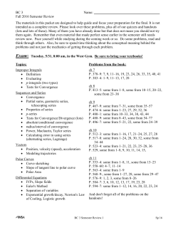 BC 2 Semester Review Name
