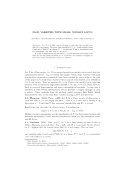 FANO VARIETIES WITH SMALL NON-KLT LOCUS 1. Introduction