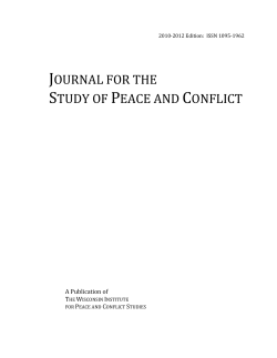 journal for the study of peace and conflict